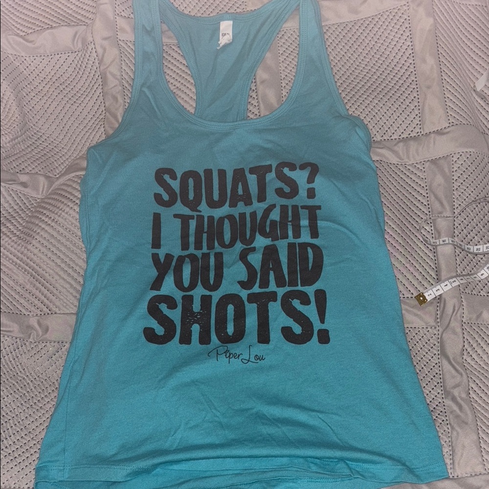 Blue Fitted Sleeveless Tank Top